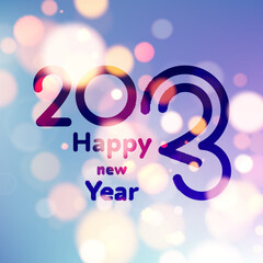 2023 happy new year sign on sweaty grass.