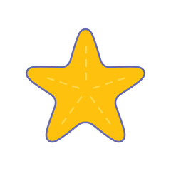 Fototapeta premium Starfish for summer design elements. underwater invertebrate ocean animal. silhouette of Star fish Marine beach icon for logo Apps, Website . Vector illustration filled outline style. EPS10