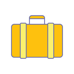 Travel or tourist bag Bag, Handbag, Baggage, luggage line Element In Trendy Style. Briefcase travelling for summer holiday and vacation icon. Vector illustration filled outline style. EPS10