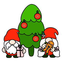 Gnomes Christmas Filled Clipart, Merry Christmas