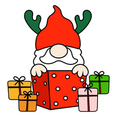 Gnomes Christmas Filled Clipart, Merry Christmas