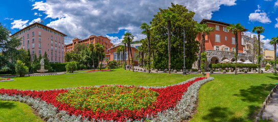 View of Perivoj Sv. Jakova park in Opatija, Kvarner Bay, Eastern Istria, Croatia