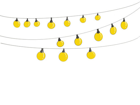 Light Hanging Yellow Illustration Gold Decoration