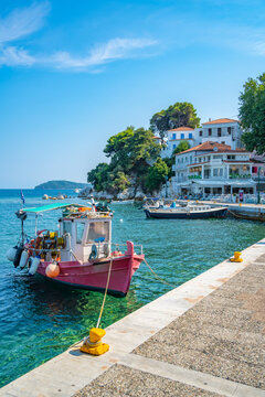 View of Old Port in Skiathos Town, Skiathos Island, Sporades Islands, Greek Islands, Greece