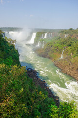 Fototapeta na wymiar canyons at Iguazu falls, in Brazil Argentina border. UNESCO World Heritage Site