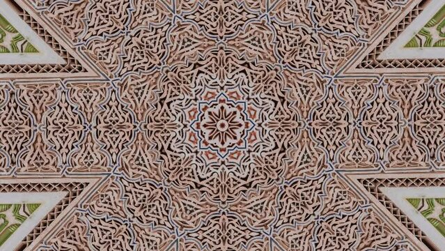 Zellige abstract traditional animated - Moroccan handmade traditional wall engraves - abstract animated effect