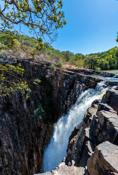 Kalambo falls, border between Zambia and Tanzania