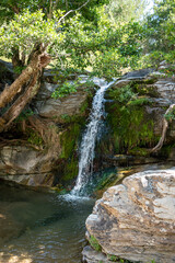 Fototapeta na wymiar Beautiful waterfalls Maries, Thassos, Greece