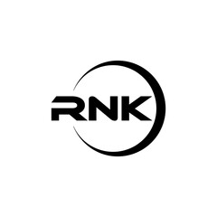 RNK letter logo design with white background in illustrator, cube logo, vector logo, modern alphabet font overlap style. calligraphy designs for logo, Poster, Invitation, etc.