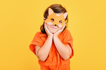 Cute girl in fox mask