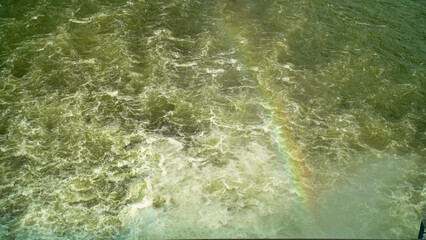 Bisalpur dam, Kota, Rajasthan, India. Hydroelectric dam on the river, water discharge from the reservoir. Water flowing down water reservoir lake dam sustainability renewable green hydro power