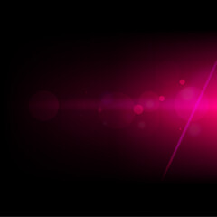 Neon Pink Flare Light with Bokeh Light, Dark Black Atmosphere