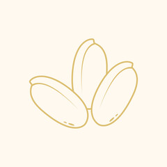 Rice seed logo Circle cereal sign.