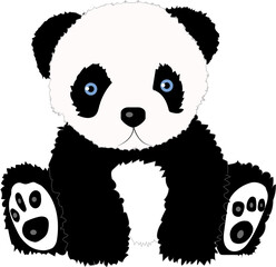 Panda bamboo bear has a black and white color. Soft toy for children. © Tatfedor