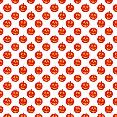 Seamless pattern - orange pumpkin on a white background.