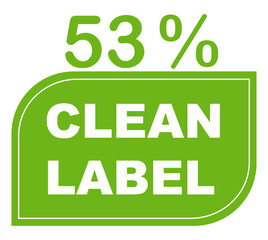 53% pure percentage label