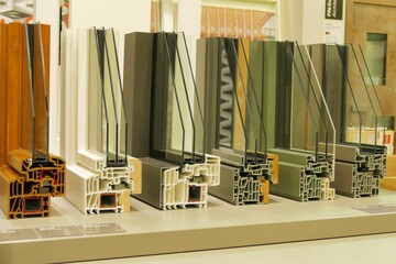 Window frames for thermo-acoustic insulation with double and triple glazing - obrazy, fototapety, plakaty