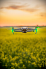 drone at sunset