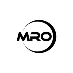MRO letter logo design with white background in illustrator, cube logo, vector logo, modern alphabet font overlap style. calligraphy designs for logo, Poster, Invitation, etc. - obrazy, fototapety, plakaty