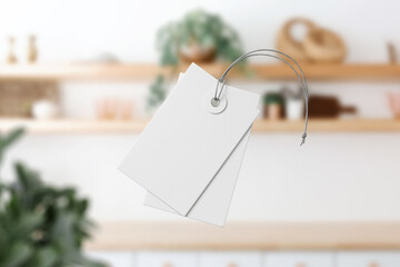 Clean minimal double label mockup floating on background