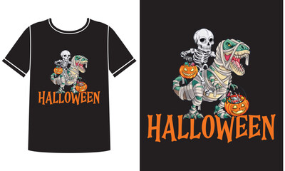 Halloween skull t shirt design concept