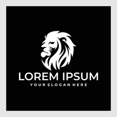 Lion head logo design template, Element for the brand identity, vector illustration, emblem design 