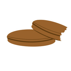 Waffle in cocolate cake illustration 