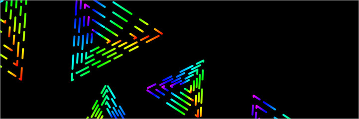 Abstract black background with colorful triangle