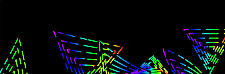 Abstract black background with colorful triangle
