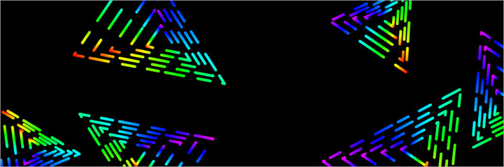 Abstract black background with colorful triangle