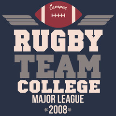 Obraz premium Rugby ball logo for t-shirt branding design