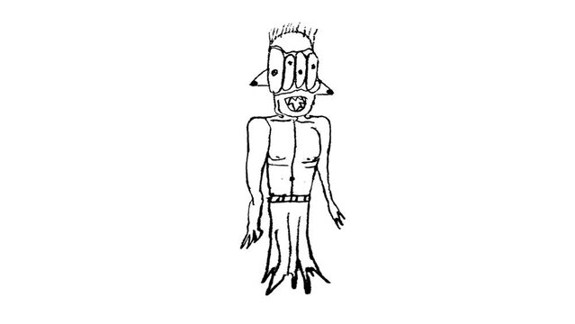 Sketchy monster man illustration