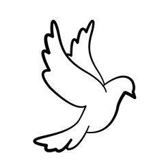 Illustration of a dove as a symbol of peace isolated on a white background. World peace day concept. ending the war. We pray for Ukraine.
