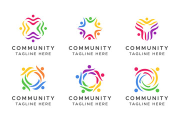 Creative Diversity Colorful Sign Symbol. Unity and Solidarity On Circle Shape. Together and Teamwork Logo.
