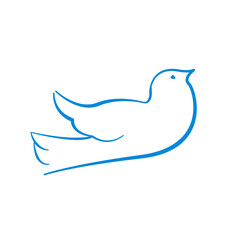 Illustration of a blue dove as a symbol of peace isolated on a white background. World peace day concept. ending the war. We pray for Ukraine.
