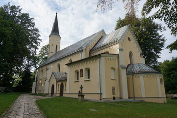 Fototapeta na wymiar Saint Lawrence Church (kosciol pw. sw. Wawrzynca) in Mokre. Mikolow, Poland.