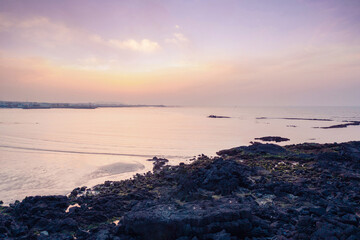 Beautiful sea in various time zones of Jeju Island, South Korea