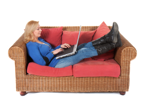 Woman working with her laptop