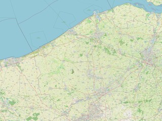 West-Vlaanderen, Belgium. OSM. No legend