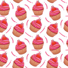 cup cake seamless pattern