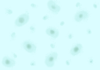 太古の海の生命や細胞を思わせる幻想的な水彩抽象背景イラスト（透明感のあるブルー）