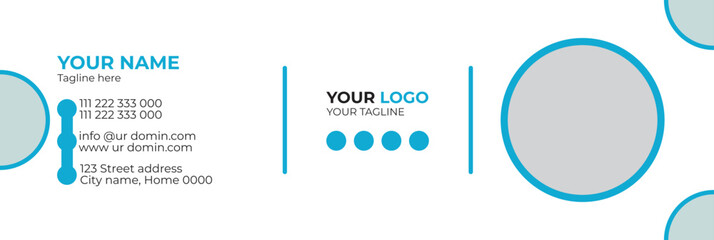 Fototapeta premium Elegant Corporate Minimal email signature Flat Mail template or email footer and personal Business Mobile Corporate EMAIL signature design