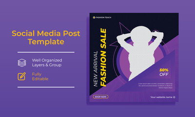 Fashion Sale Social Media Post Design templates for social media. Editable layouts for instagram and facebook.