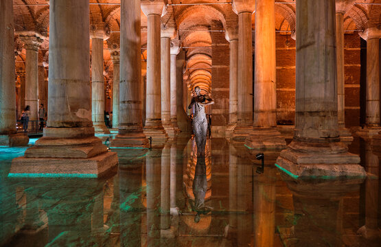 Basilica Cistern ancient Byzantine cistern in Istanbul, Turkey