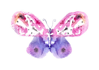 Watercolor butterfly isolated on background