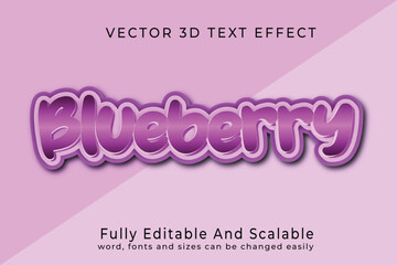 Blueberry 3D text effect fully editable 