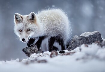Arctic Fox in the Winter Snow