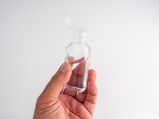 Hand sanitizer. Gel for hand hygiene. Antiseptic hand washing.