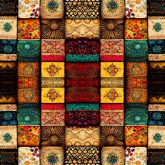 Tribal Pattern, Ornamental Wallpaper, Embroidery, Fantasy Home Decoration, Bohemian Style Ornaments, Botanical Illustrations, Handcrafts, Textiles, Interior and Exterior Surface, Ceramics Tiles