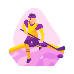 Obraz premium Hand drawn hockey player illustration